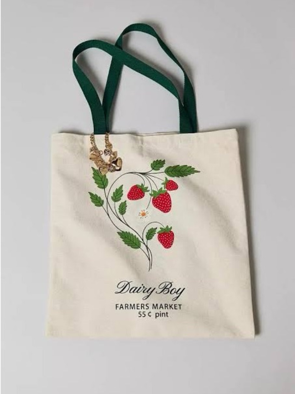 New Dairy Boy Farmers Market Strawberry Tote Bag- sold out